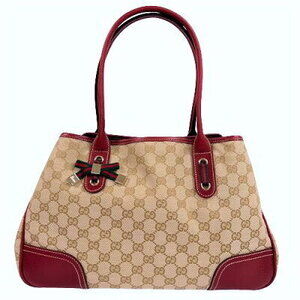 Gucci Tote Bag GG Canvas Handbag Beige Red SA